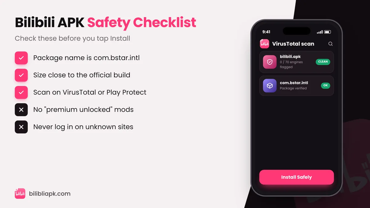 Bilibili APK safety checklist before installing